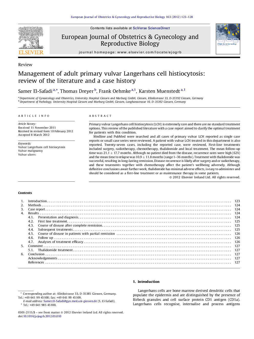 Management of adult primary vulvar Langerhans cell histiocytosis: review of the literature and a case history