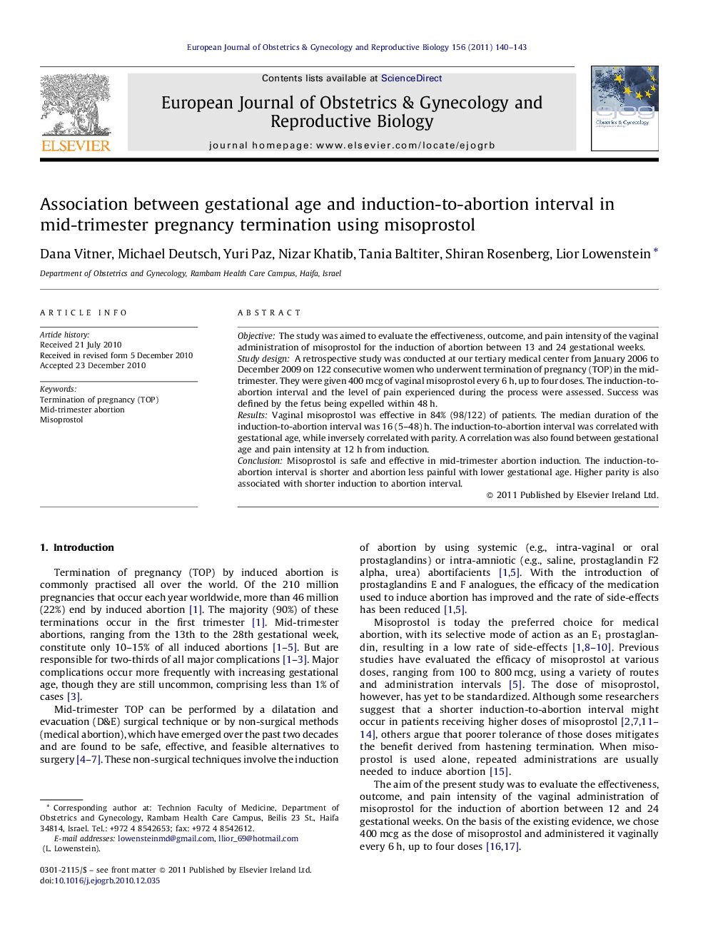 Association between gestational age and induction-to-abortion interval in mid-trimester pregnancy termination using misoprostol