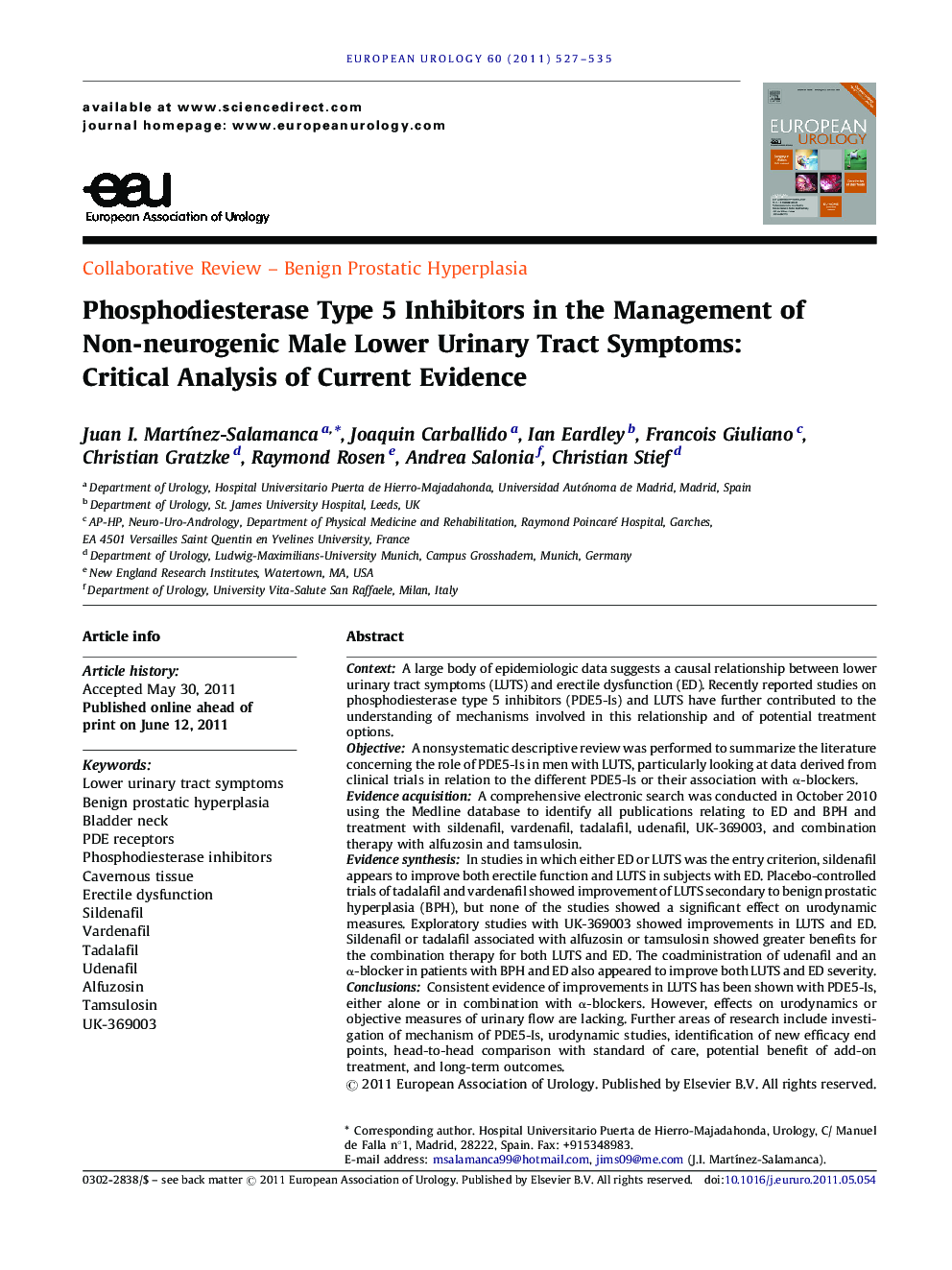 Phosphodiesterase Type 5 Inhibitors in the Management of Non-neurogenic Male Lower Urinary Tract Symptoms: Critical Analysis of Current Evidence