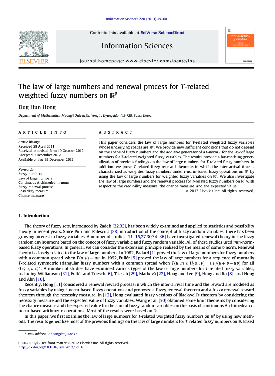 The law of large numbers and renewal process for T  -related weighted fuzzy numbers on RpRp