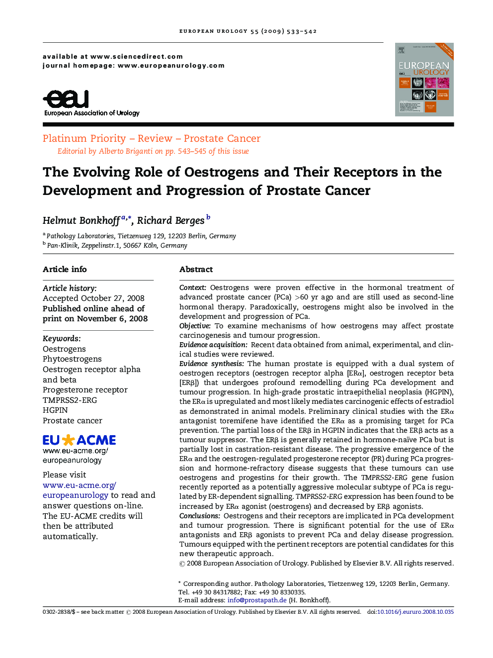 The Evolving Role of Oestrogens and Their Receptors in the Development and Progression of Prostate Cancer 