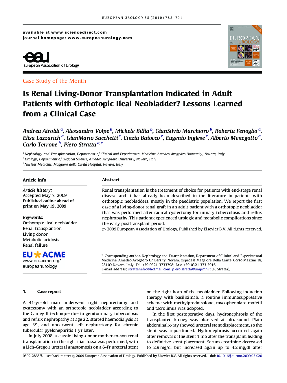Is Renal Living-Donor Transplantation Indicated in Adult Patients with Orthotopic Ileal Neobladder? Lessons Learned from a Clinical Case