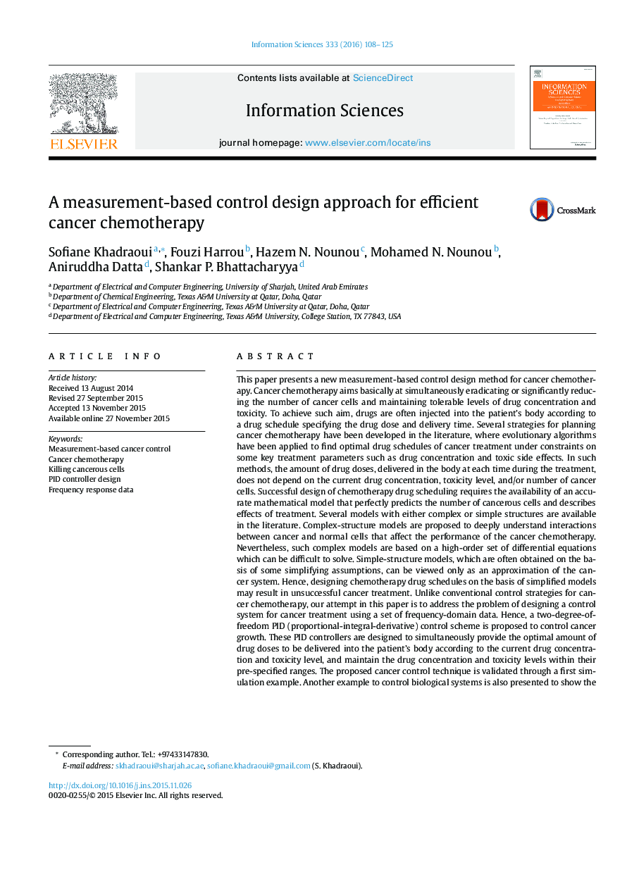 A measurement-based control design approach for efficient cancer chemotherapy