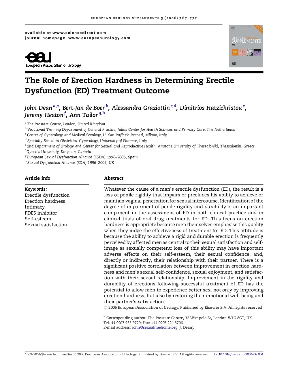 The Role of Erection Hardness in Determining Erectile Dysfunction (ED) Treatment Outcome