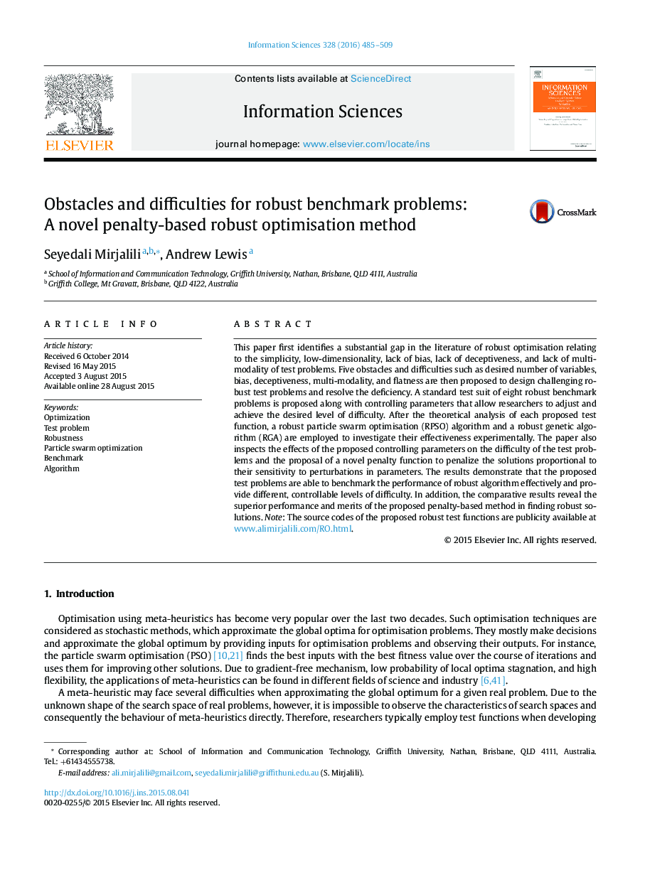 Obstacles and difficulties for robust benchmark problems: A novel penalty-based robust optimisation method