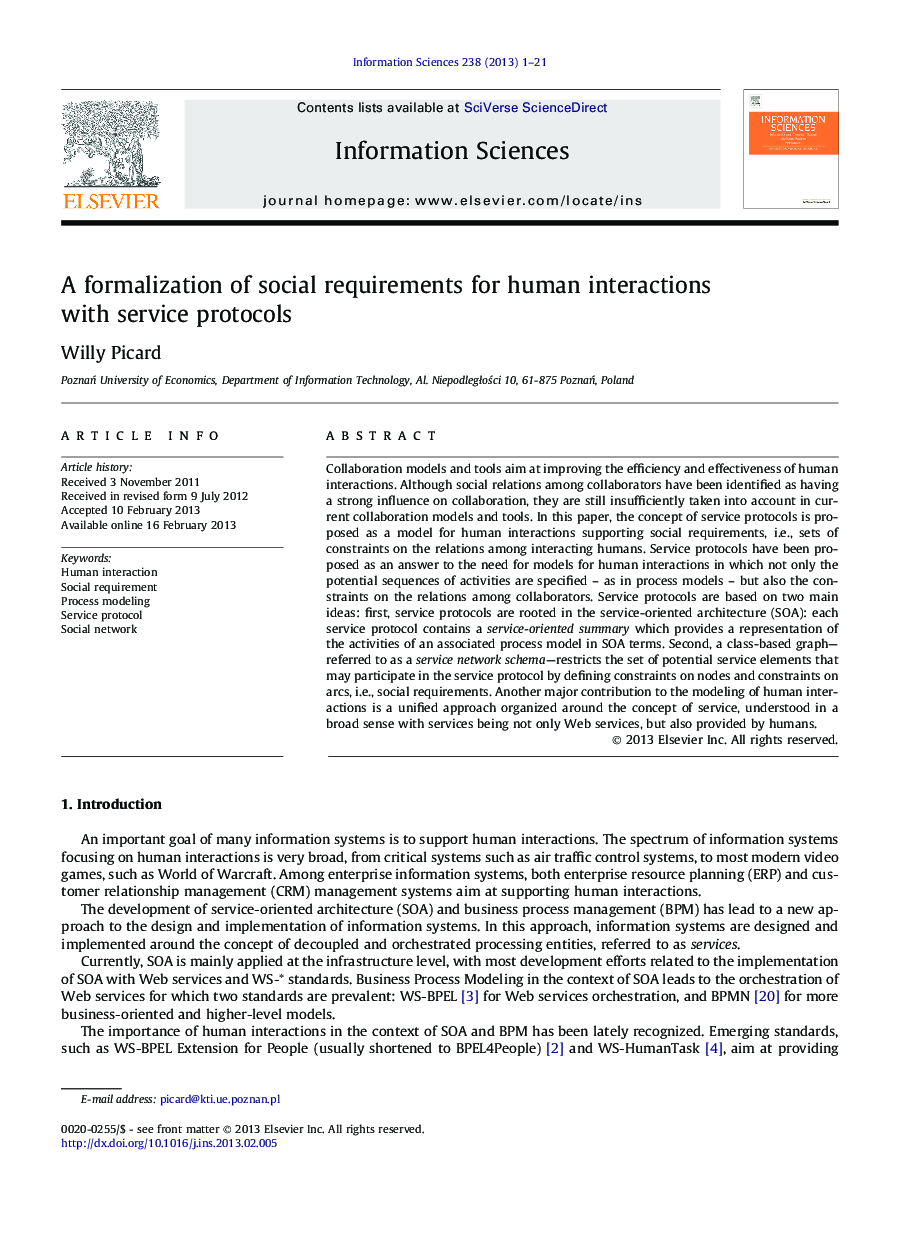 A formalization of social requirements for human interactions with service protocols