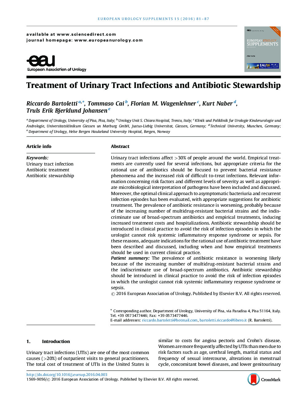 درمان عفونتهای مجاری ادراری  و مدیریت آنتی بیوتیک