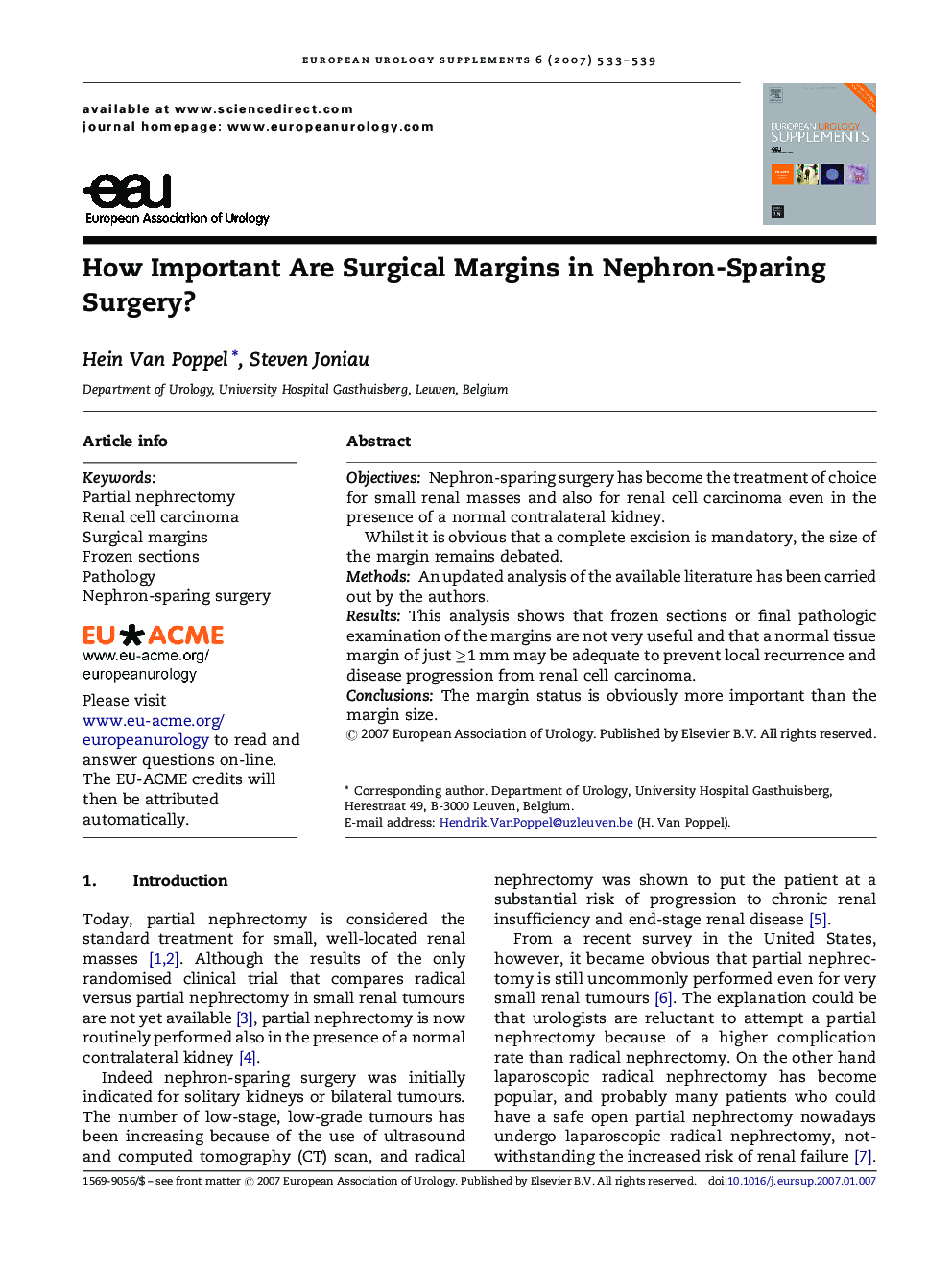 How Important Are Surgical Margins in Nephron-Sparing Surgery? 