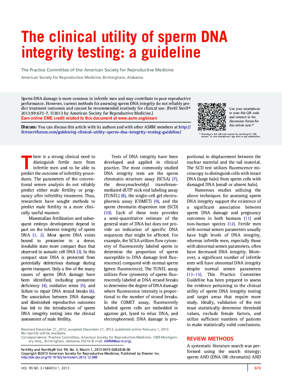 The clinical utility of sperm DNA integrity testing: a guideline 