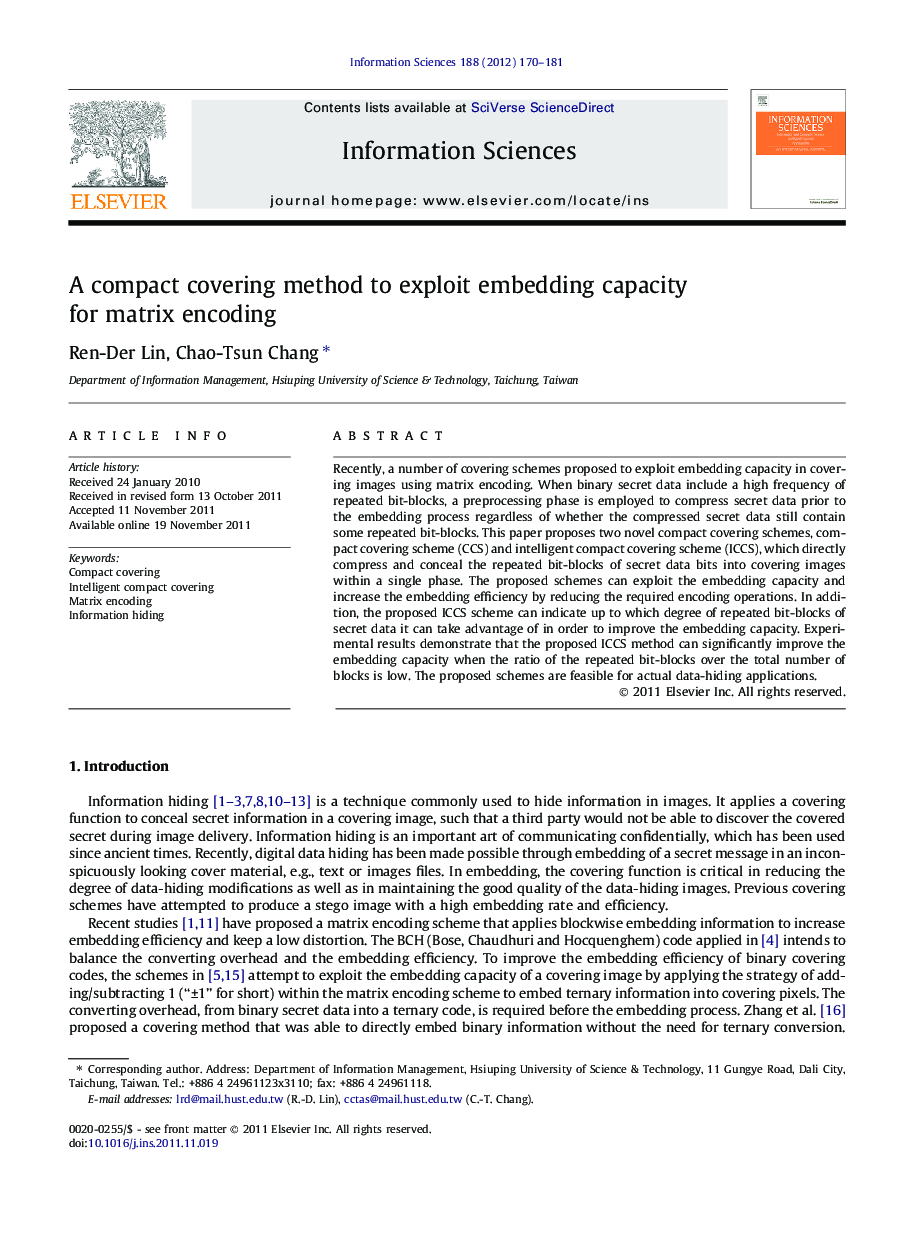 A compact covering method to exploit embedding capacity for matrix encoding