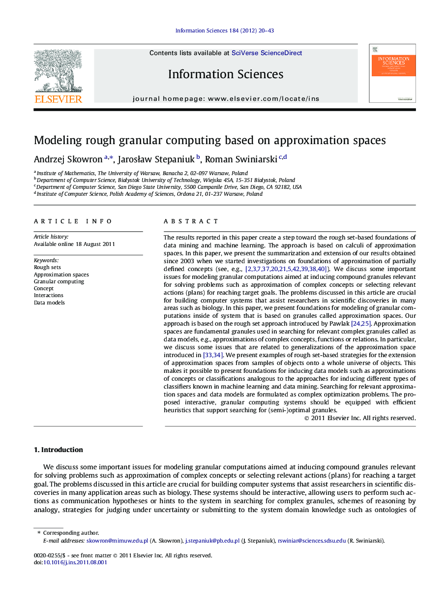 Modeling rough granular computing based on approximation spaces