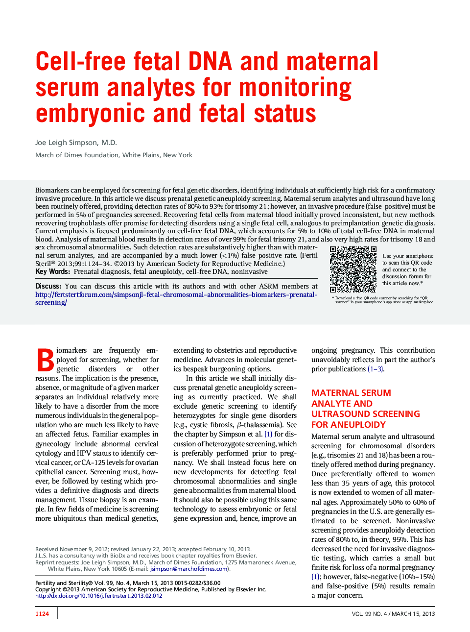 Cell-free fetal DNA and maternal serum analytes for monitoring embryonic and fetal status 