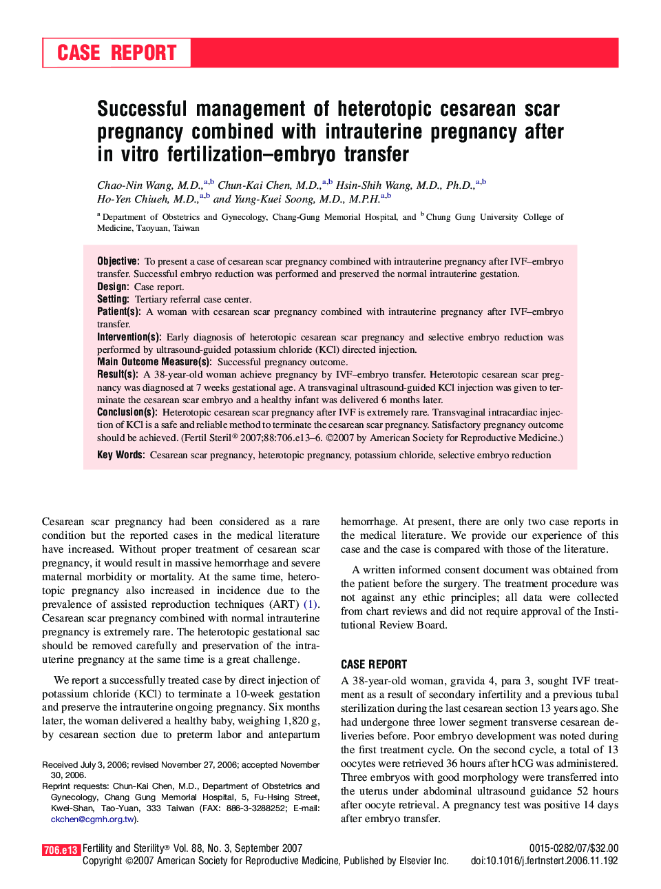 Successful management of heterotopic cesarean scar pregnancy combined with intrauterine pregnancy after in vitro fertilization-embryo transfer