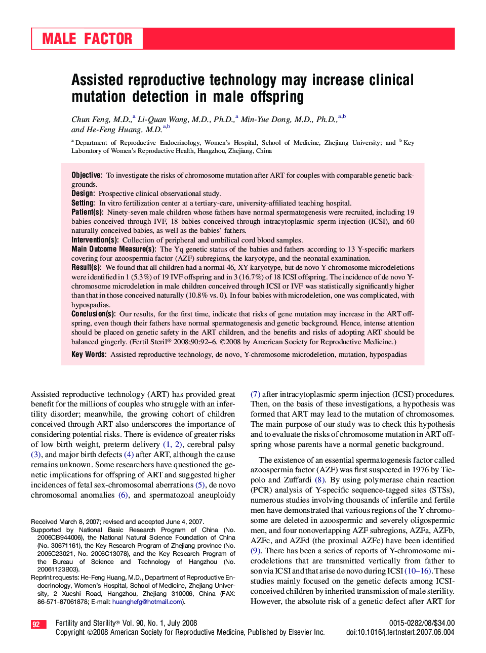 Assisted reproductive technology may increase clinical mutation detection in male offspring 