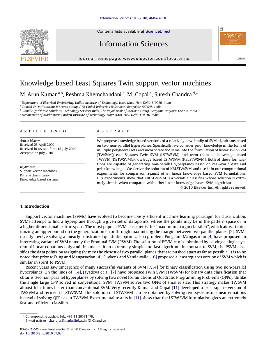 Knowledge based Least Squares Twin support vector machines