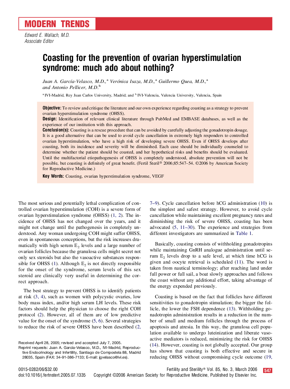 Coasting for the prevention of ovarian hyperstimulation syndrome: much ado about nothing?