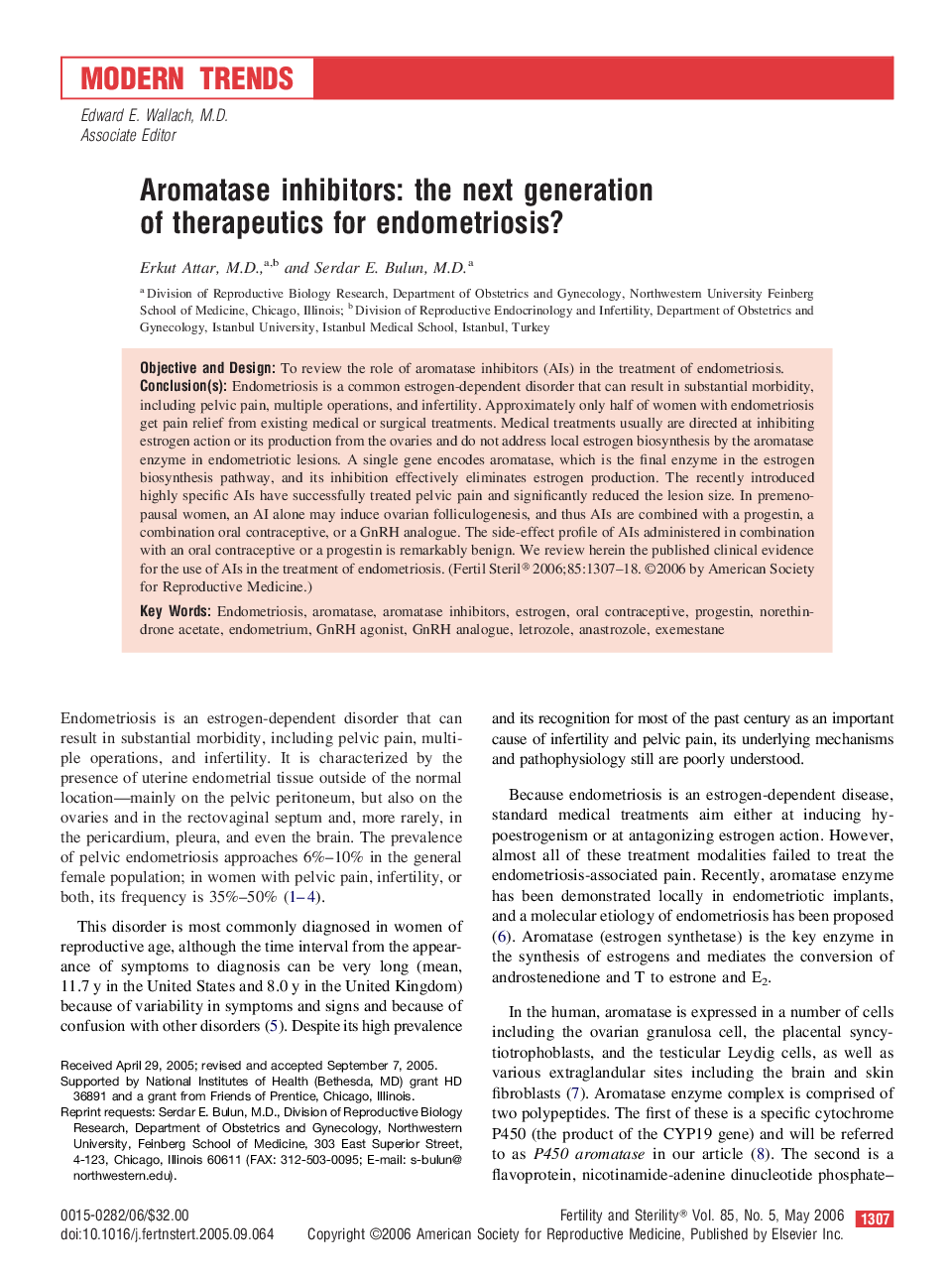 Aromatase inhibitors: the next generation of therapeutics for endometriosis? 