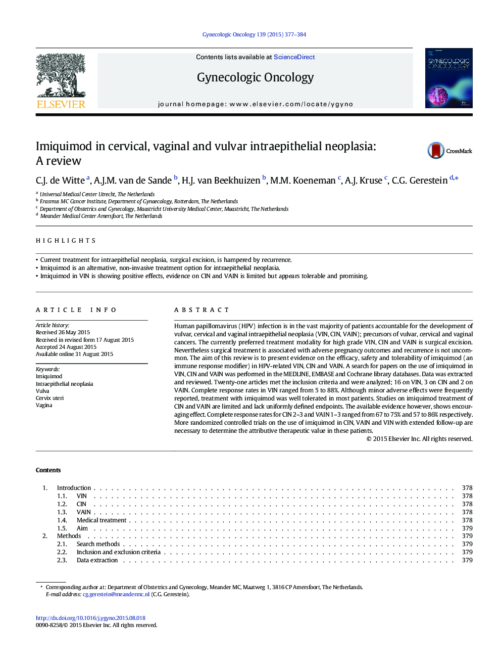 Imiquimod in cervical, vaginal and vulvar intraepithelial neoplasia: A review