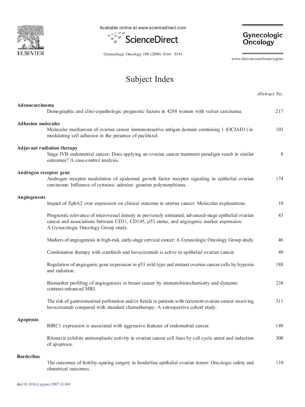 عکس صفحه اول مقاله: Subject Index Subject Index
