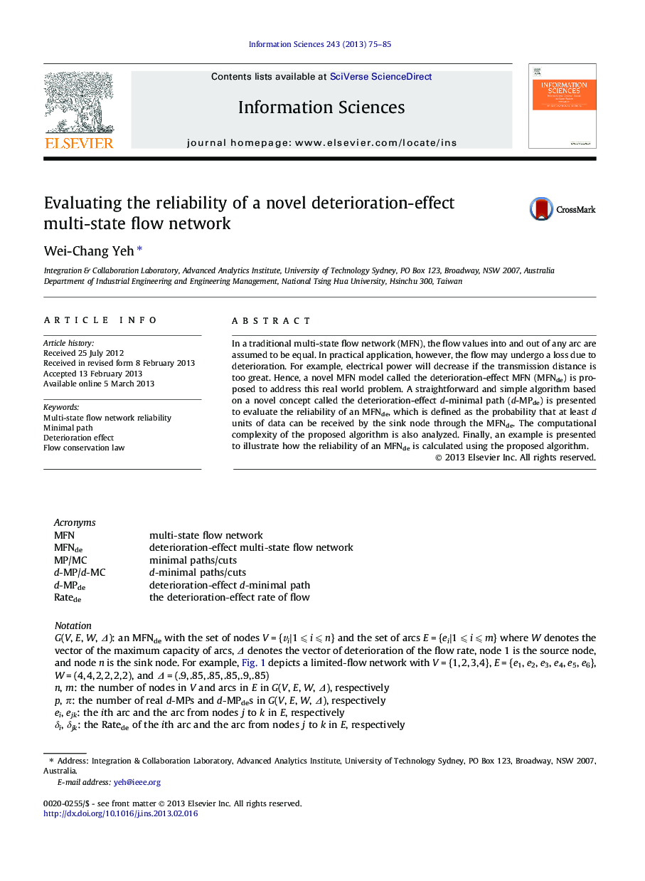 Evaluating the reliability of a novel deterioration-effect multi-state flow network