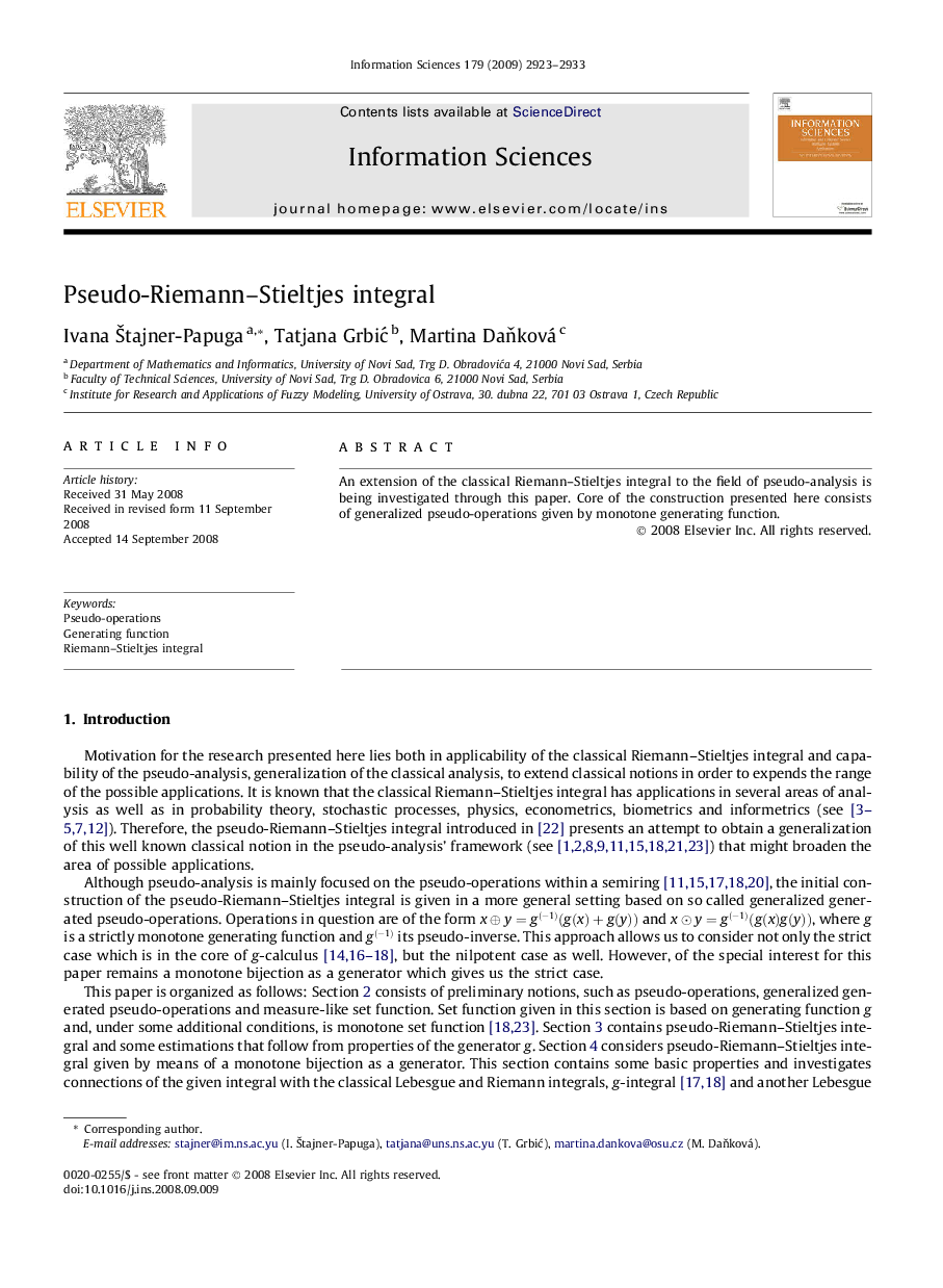 Pseudo-Riemann–Stieltjes integral