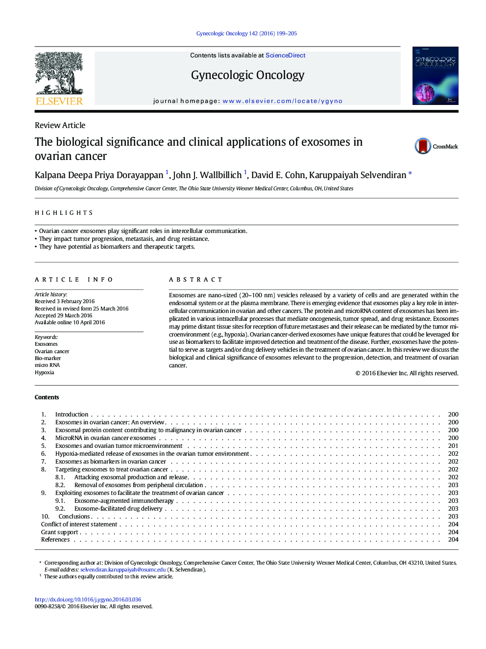 The biological significance and clinical applications of exosomes in ovarian cancer