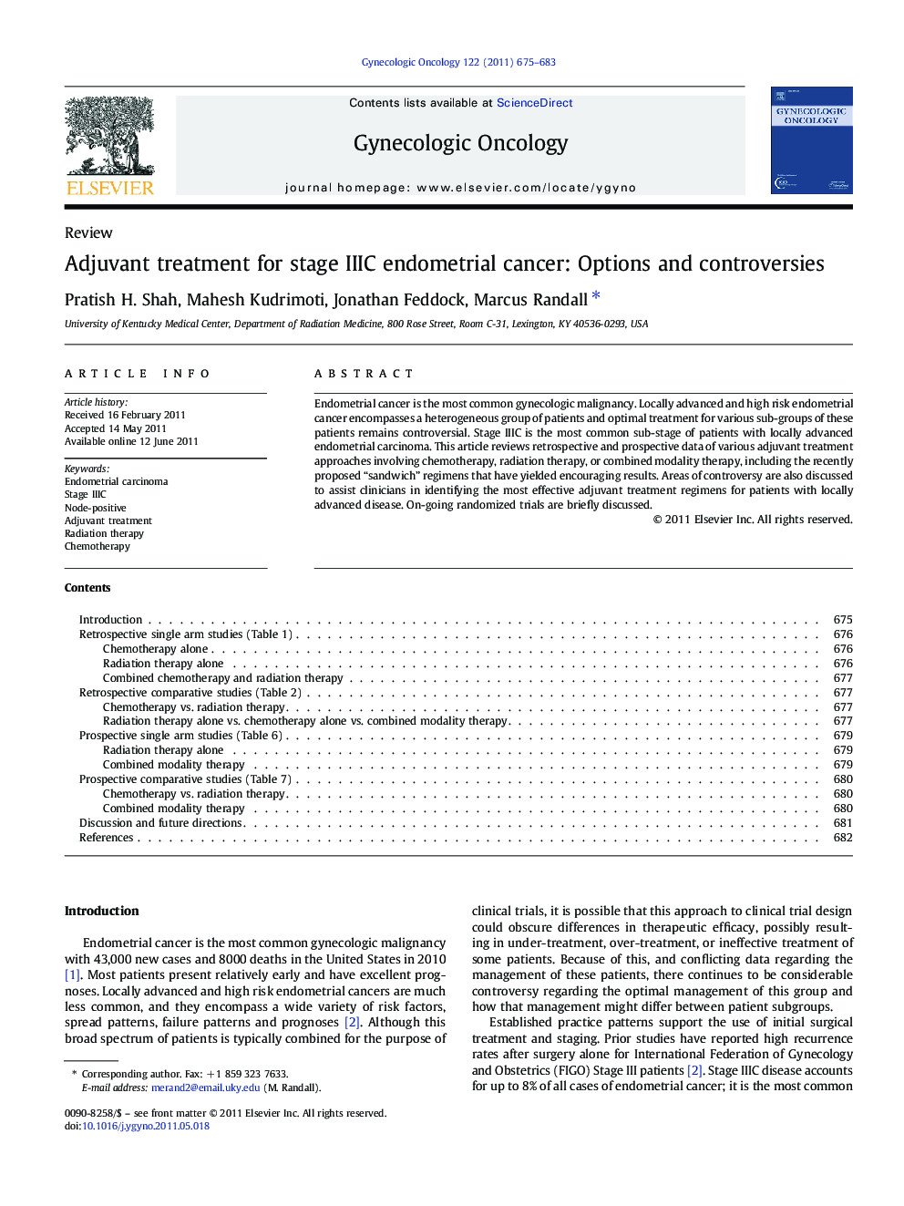 Adjuvant treatment for stage IIIC endometrial cancer: Options and controversies