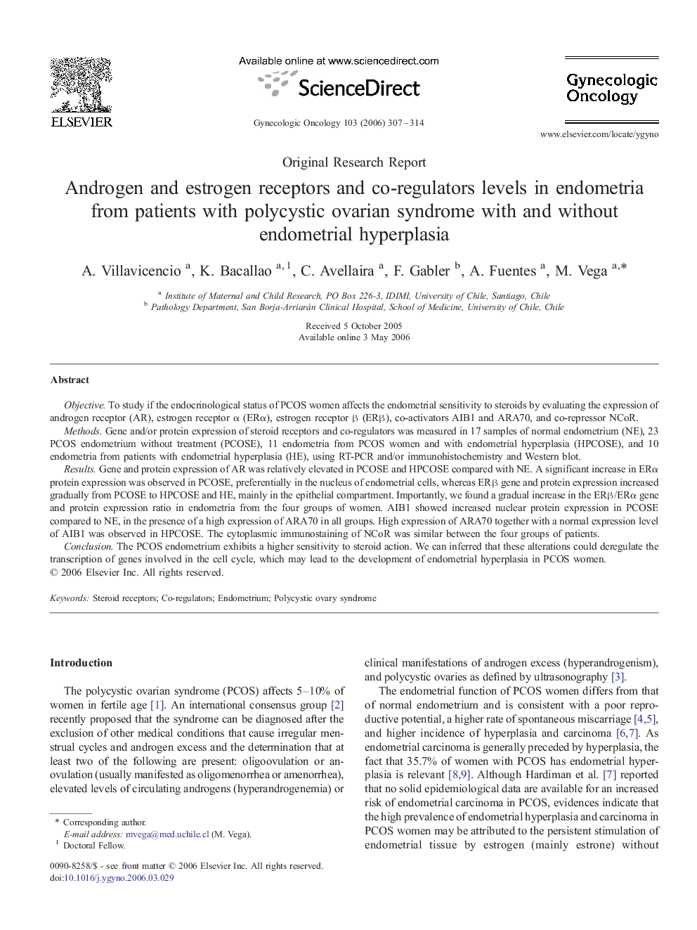 Androgen and estrogen receptors and co-regulators levels in endometria from patients with polycystic ovarian syndrome with and without endometrial hyperplasia