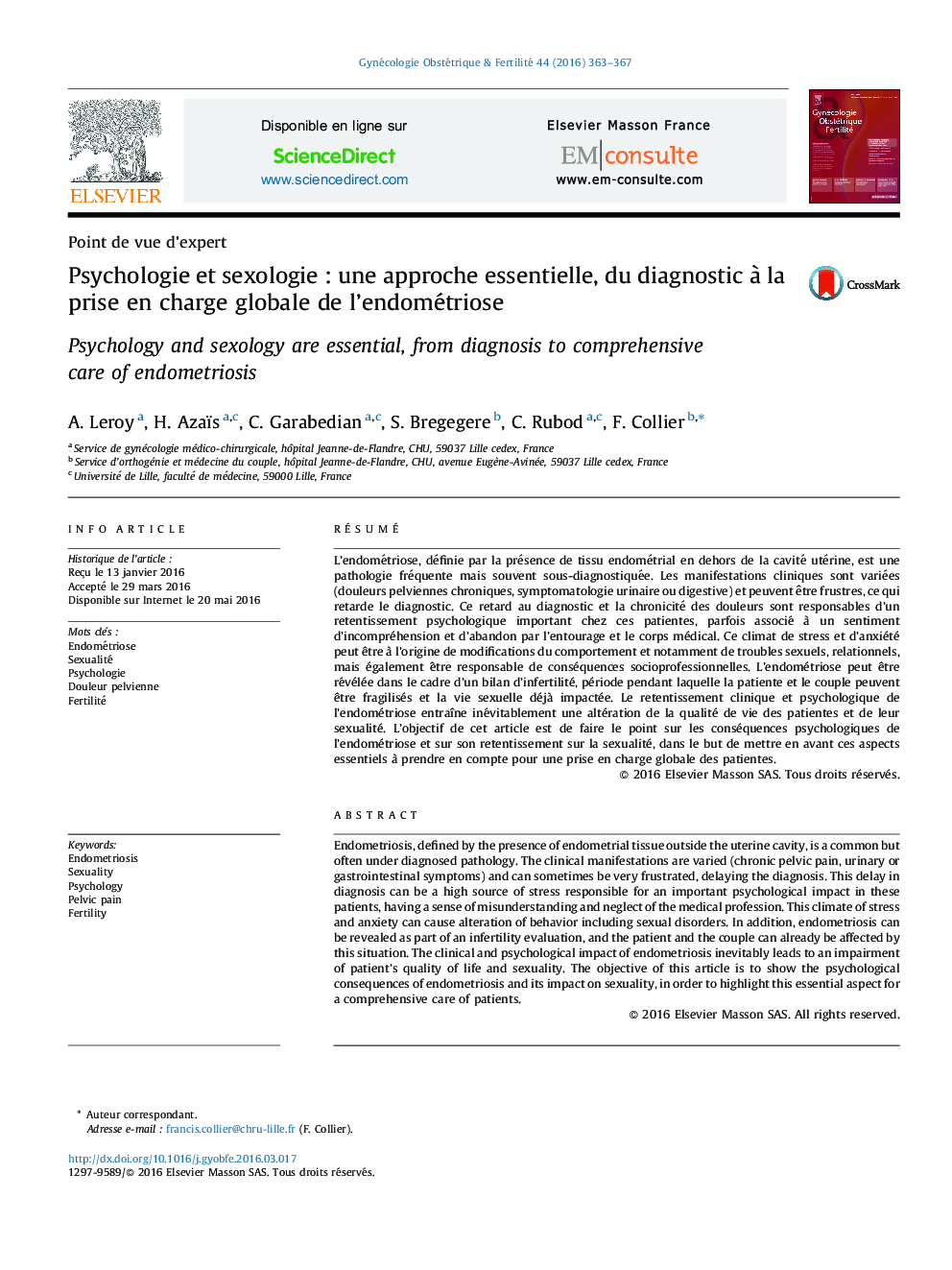 Psychologie et sexologie : une approche essentielle, du diagnostic à la prise en charge globale de l’endométriose