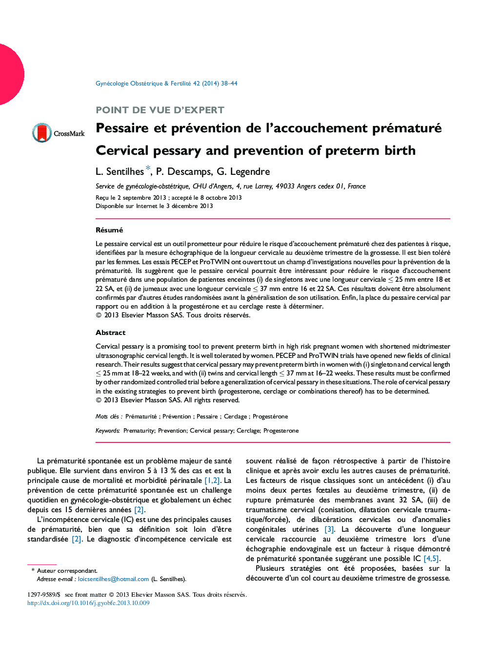 Pessaire et prévention de l’accouchement prématuré