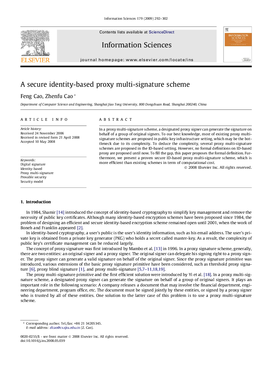 A secure identity-based proxy multi-signature scheme