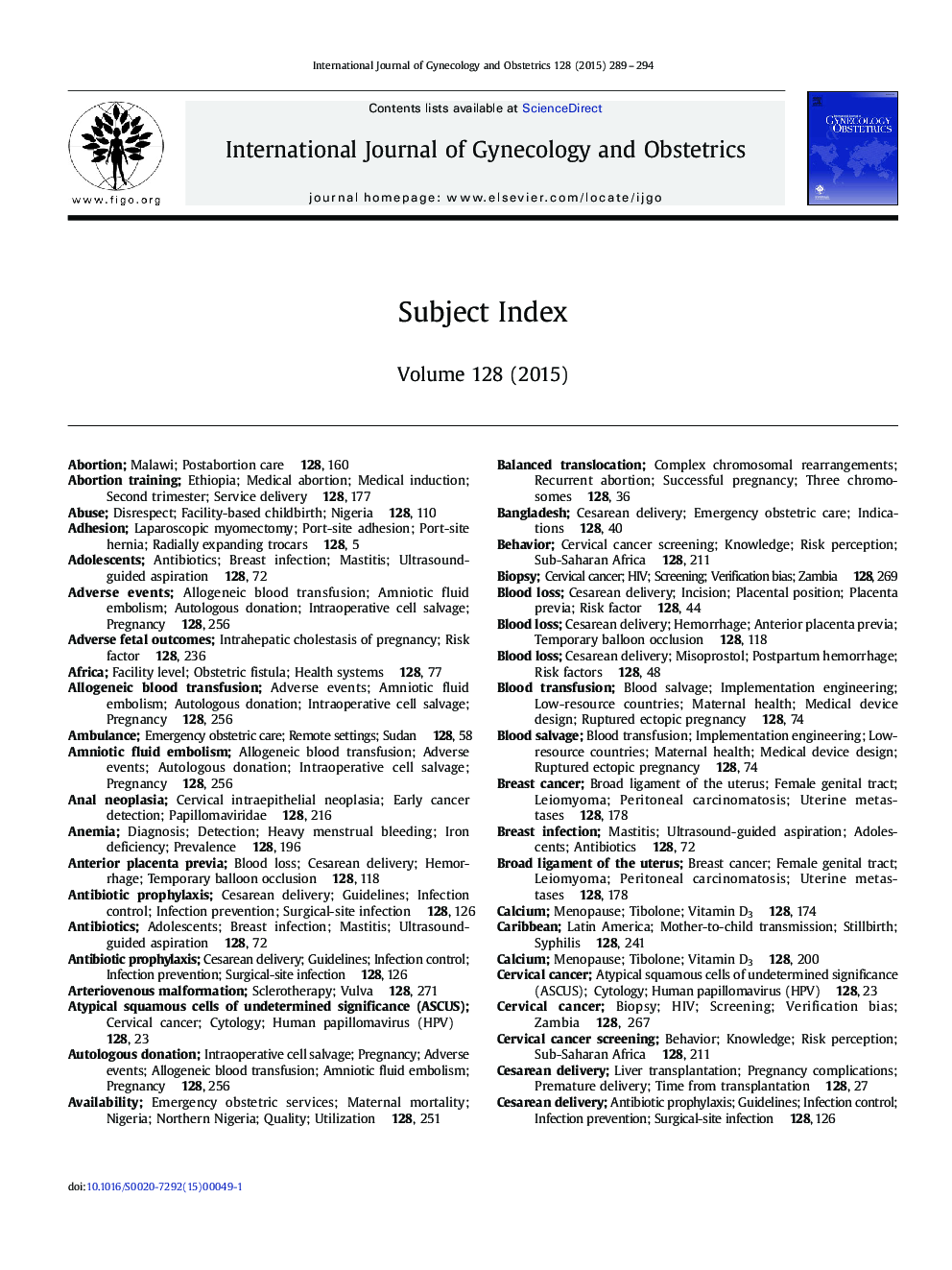 Subject Index