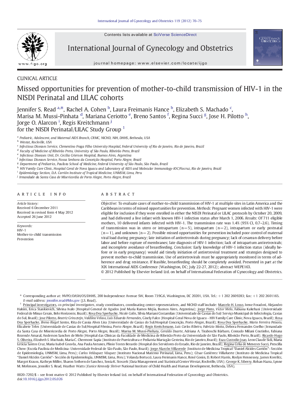 Missed opportunities for prevention of mother-to-child transmission of HIV-1 in the NISDI Perinatal and LILAC cohorts