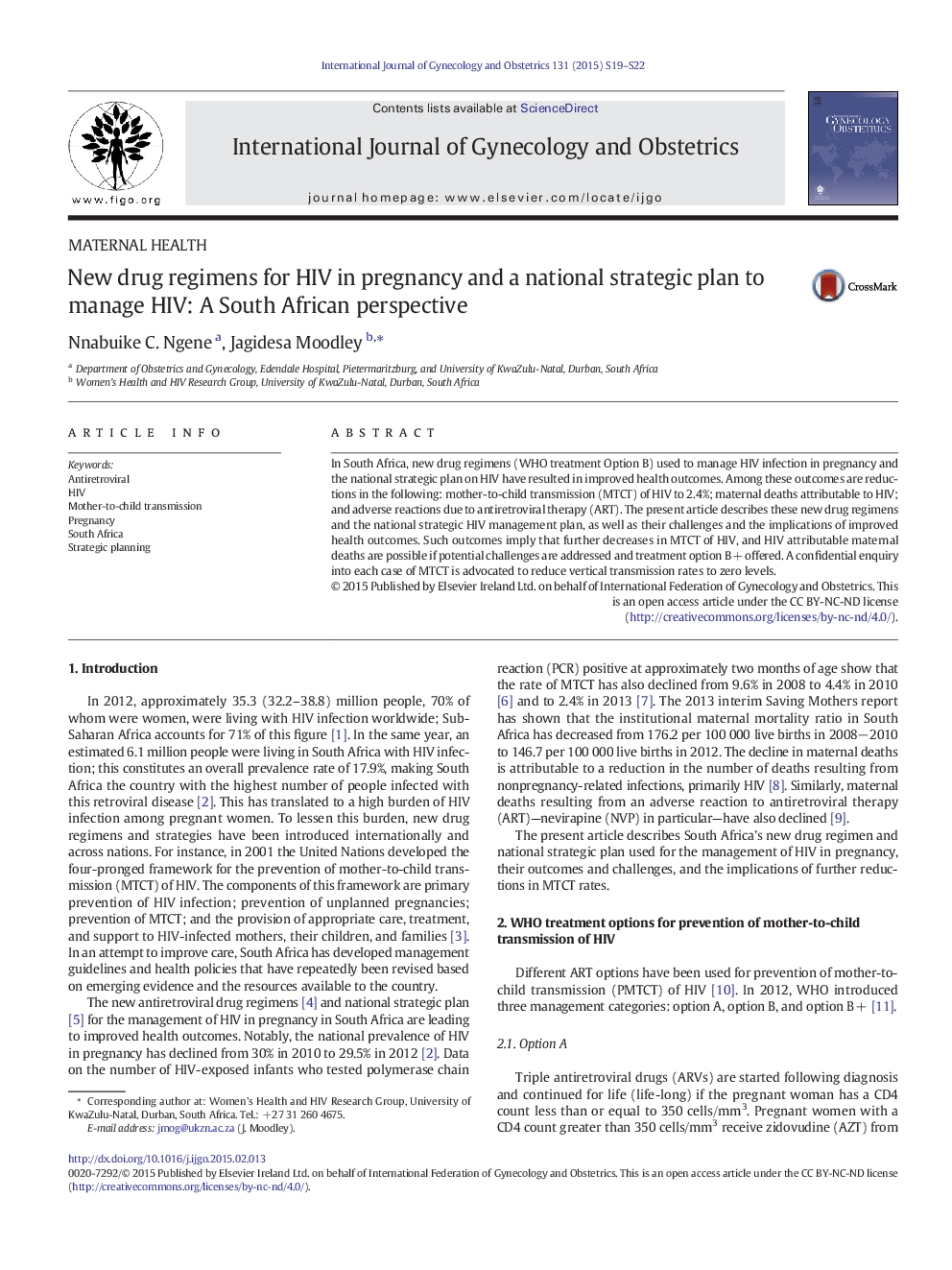 New drug regimens for HIV in pregnancy and a national strategic plan to manage HIV: A South African perspective