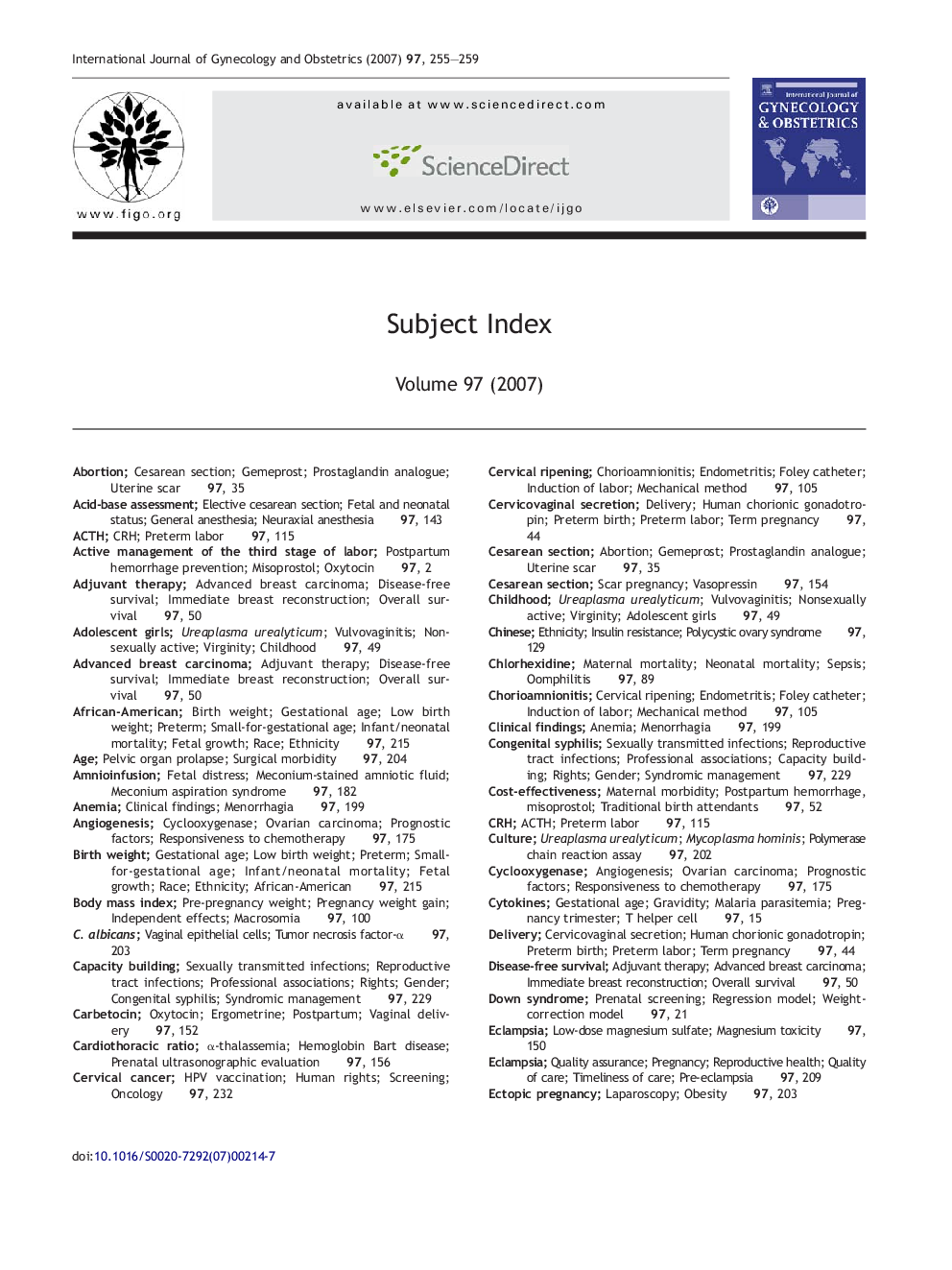 Subject Index
