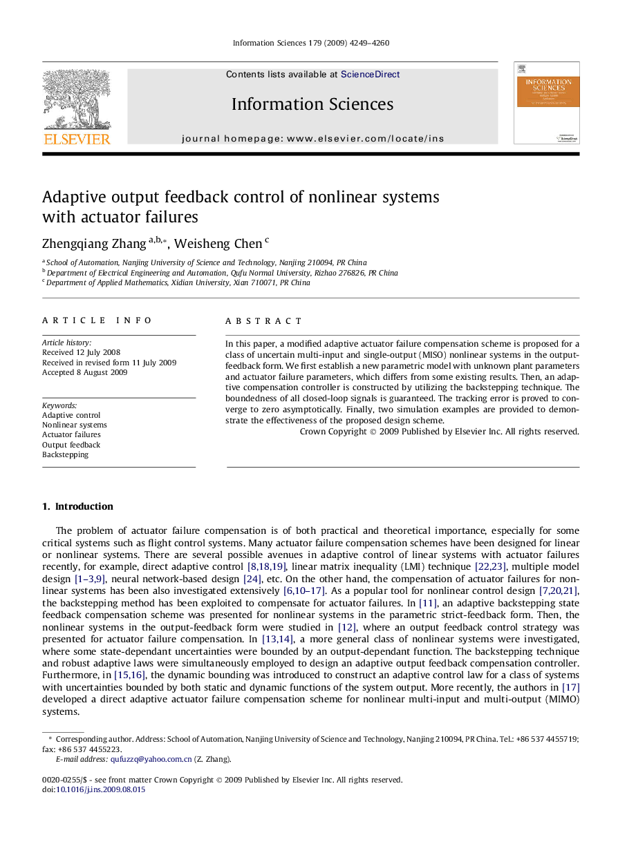 Adaptive output feedback control of nonlinear systems with actuator failures