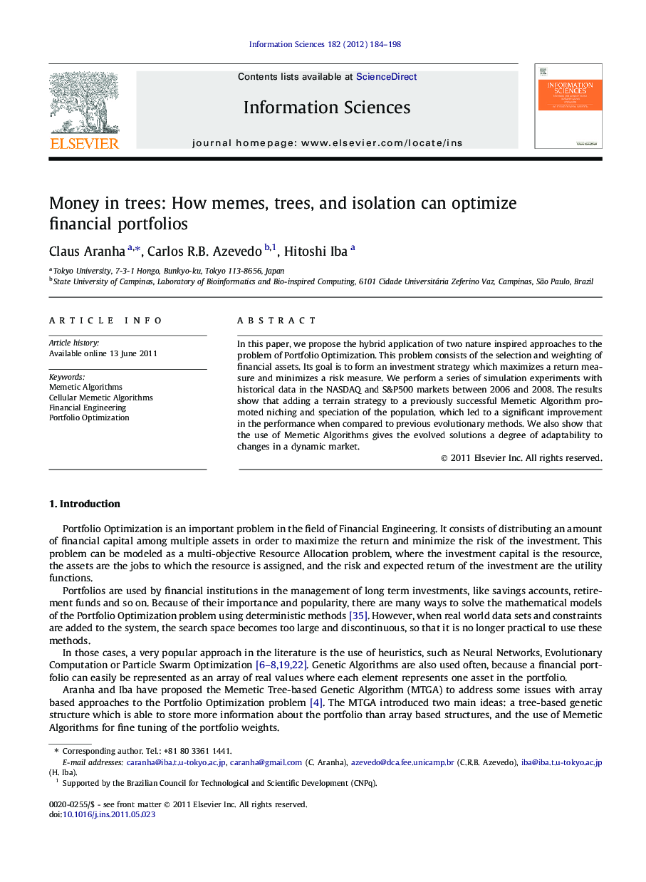 Money in trees: How memes, trees, and isolation can optimize financial portfolios