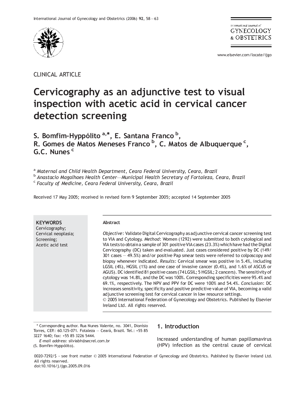 Cervicography as an adjunctive test to visual inspection with acetic acid in cervical cancer detection screening