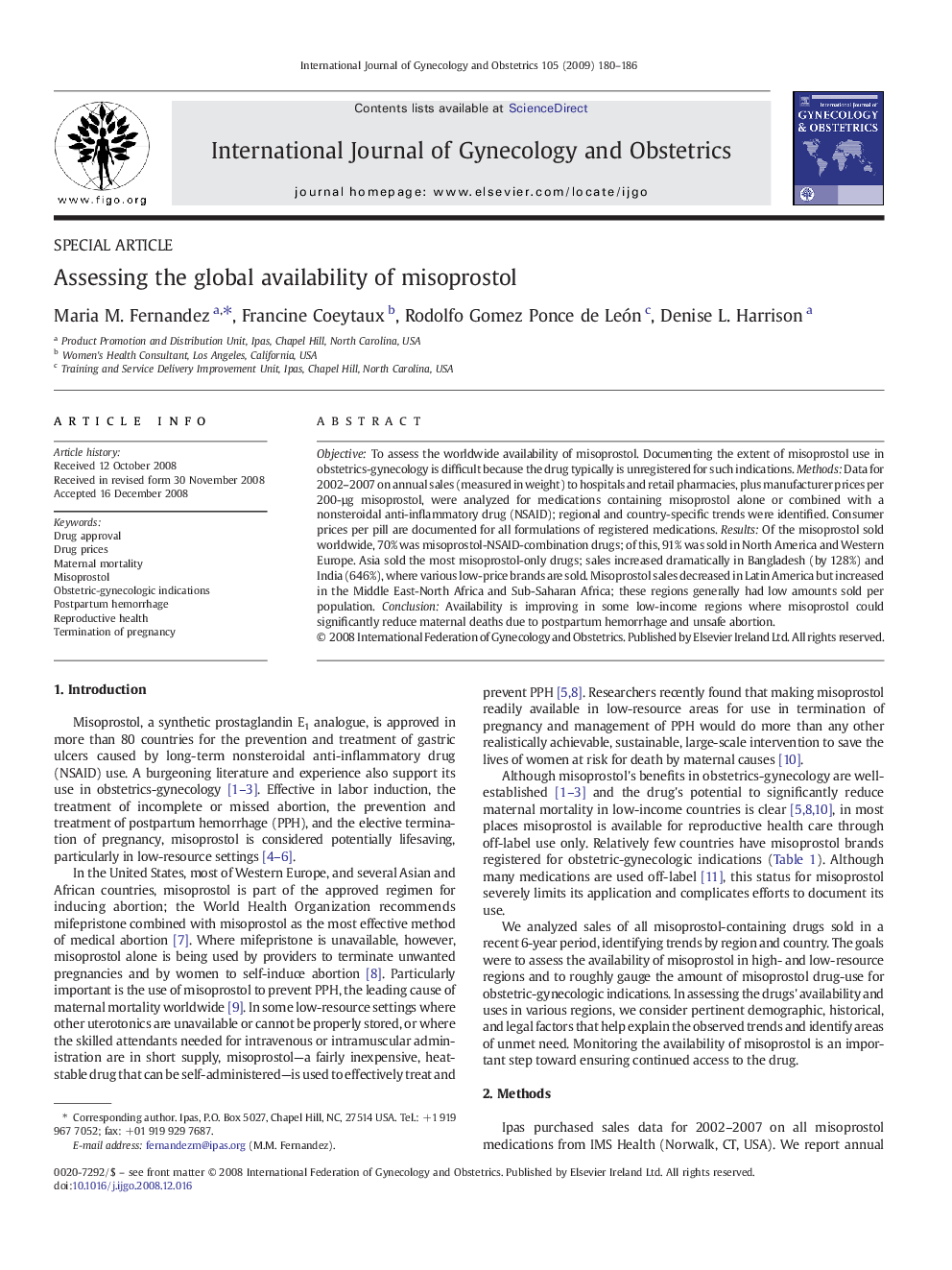 Assessing the global availability of misoprostol