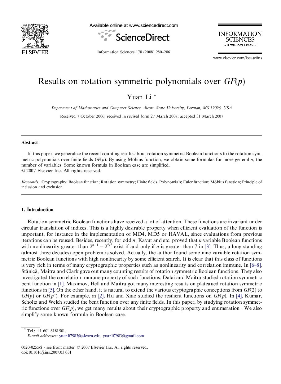 Results on rotation symmetric polynomials over GF(p)