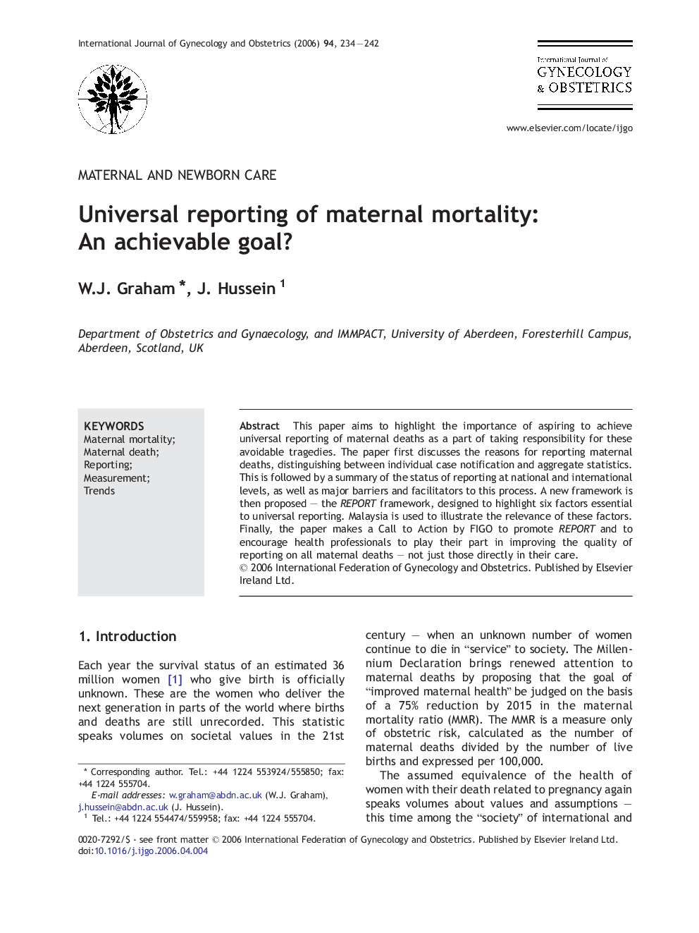Universal reporting of maternal mortality: An achievable goal?