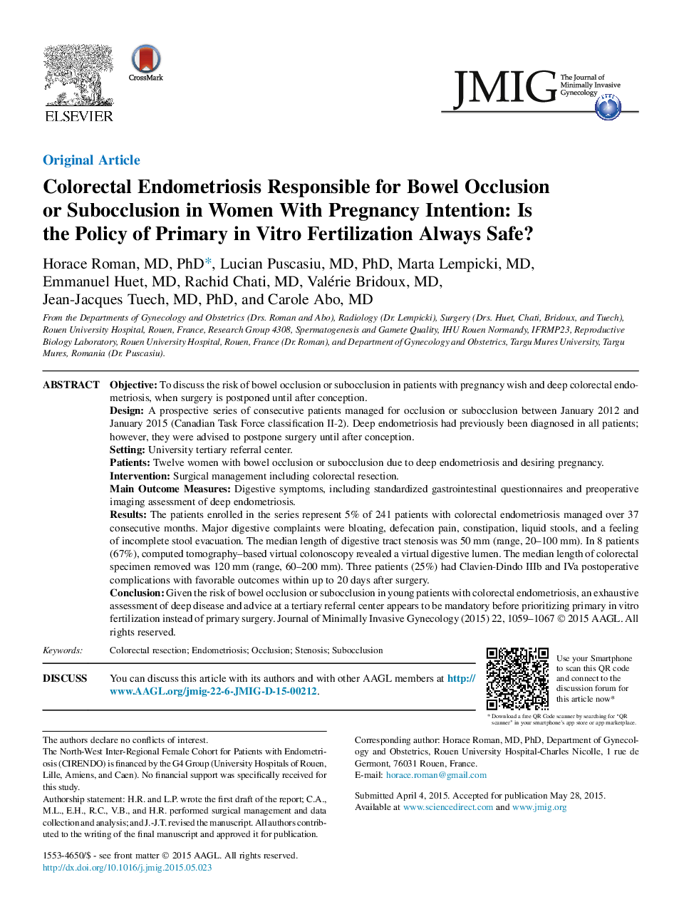 Colorectal Endometriosis Responsible for Bowel Occlusion orÂ Subocclusion in Women With Pregnancy Intention: Is theÂ PolicyÂ ofÂ Primary inÂ Vitro Fertilization Always Safe?