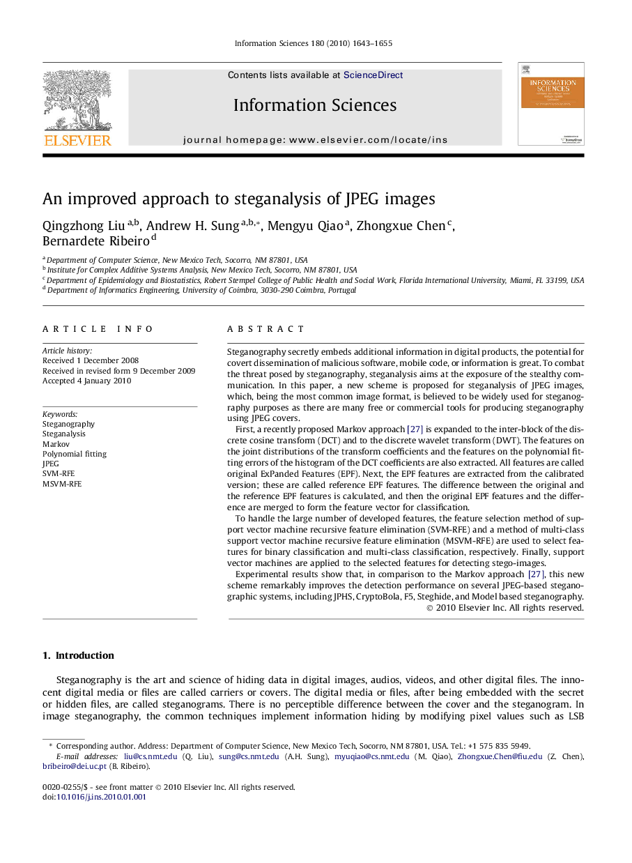 An improved approach to steganalysis of JPEG images