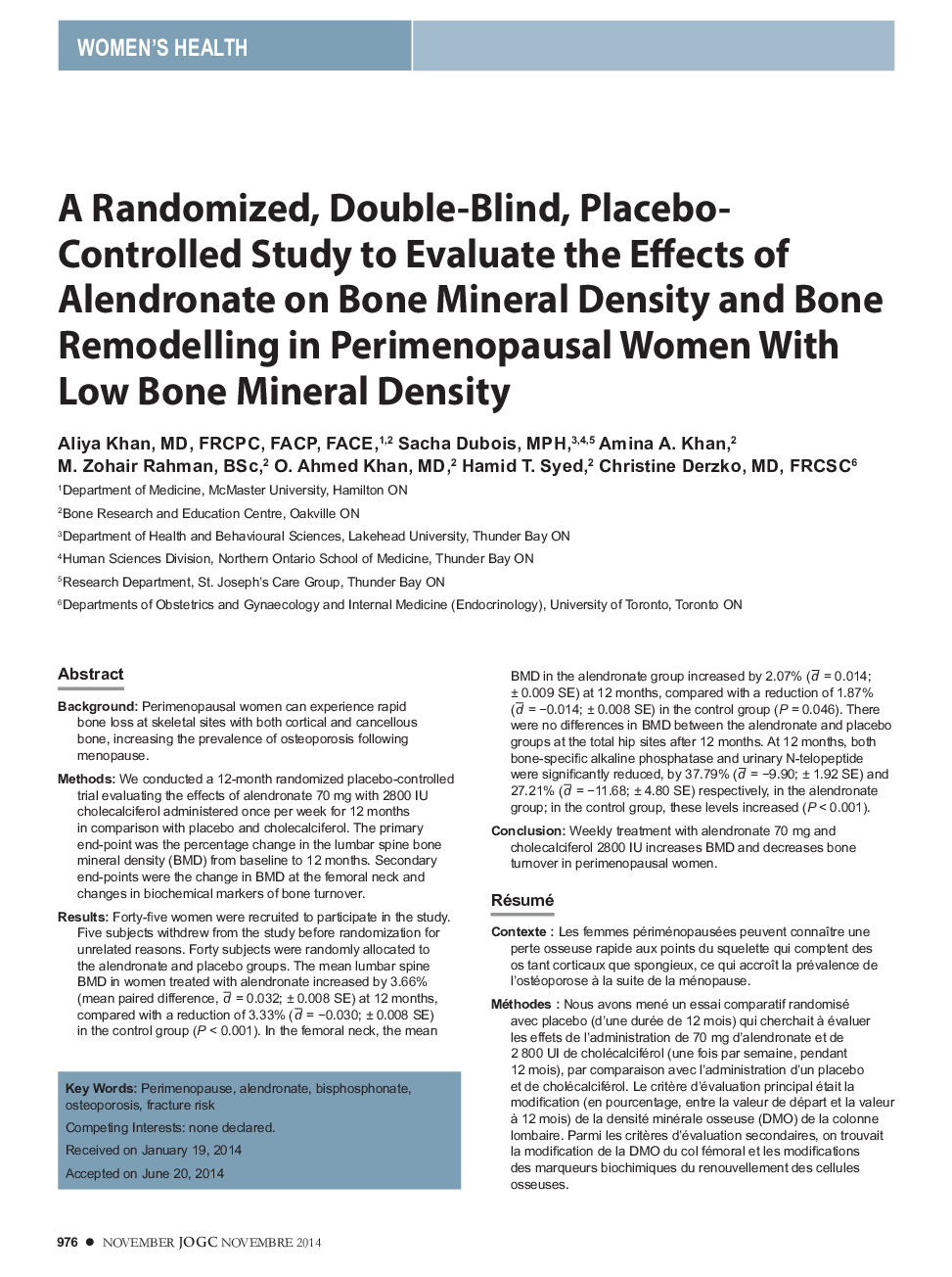 A Randomized, Double-Blind, Placebo-Controlled Study to Evaluate the Effects of Alendronate on Bone Mineral Density and Bone Remodelling in Perimenopausal Women With Low Bone Mineral Density