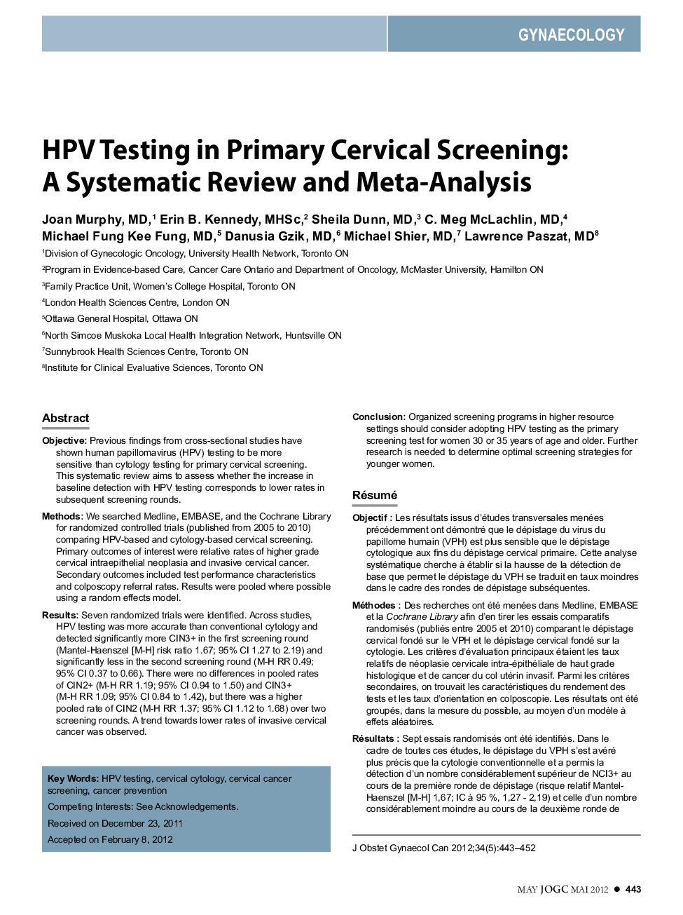 HPV Testing in Primary Cervical Screening: A Systematic Review and Meta-Analysis