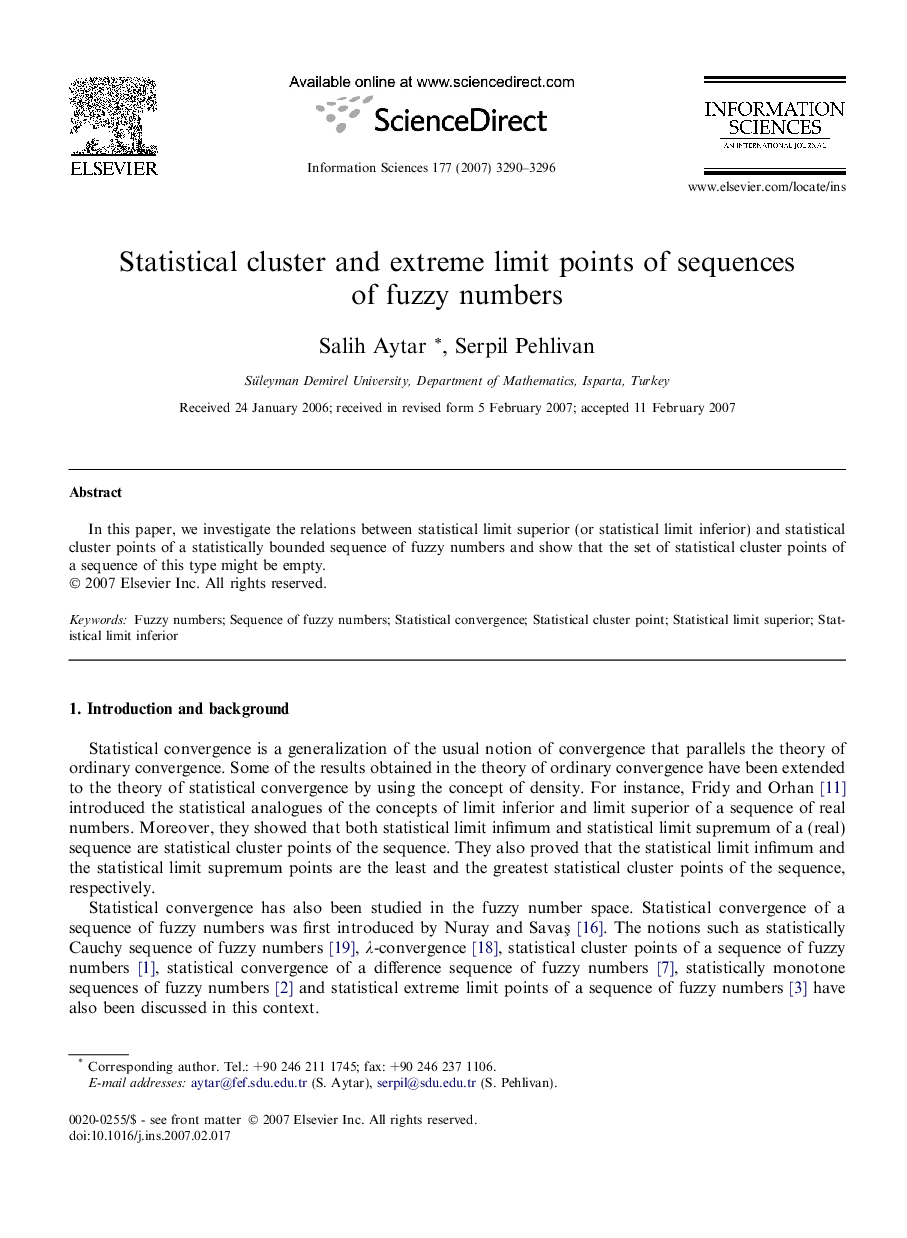 Statistical cluster and extreme limit points of sequences of fuzzy numbers