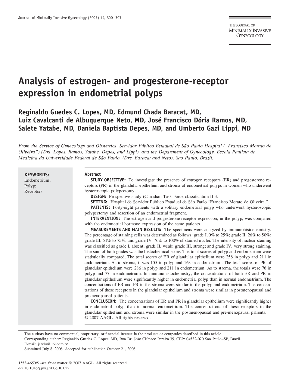 Analysis of estrogen- and progesterone-receptor expression in endometrial polyps 