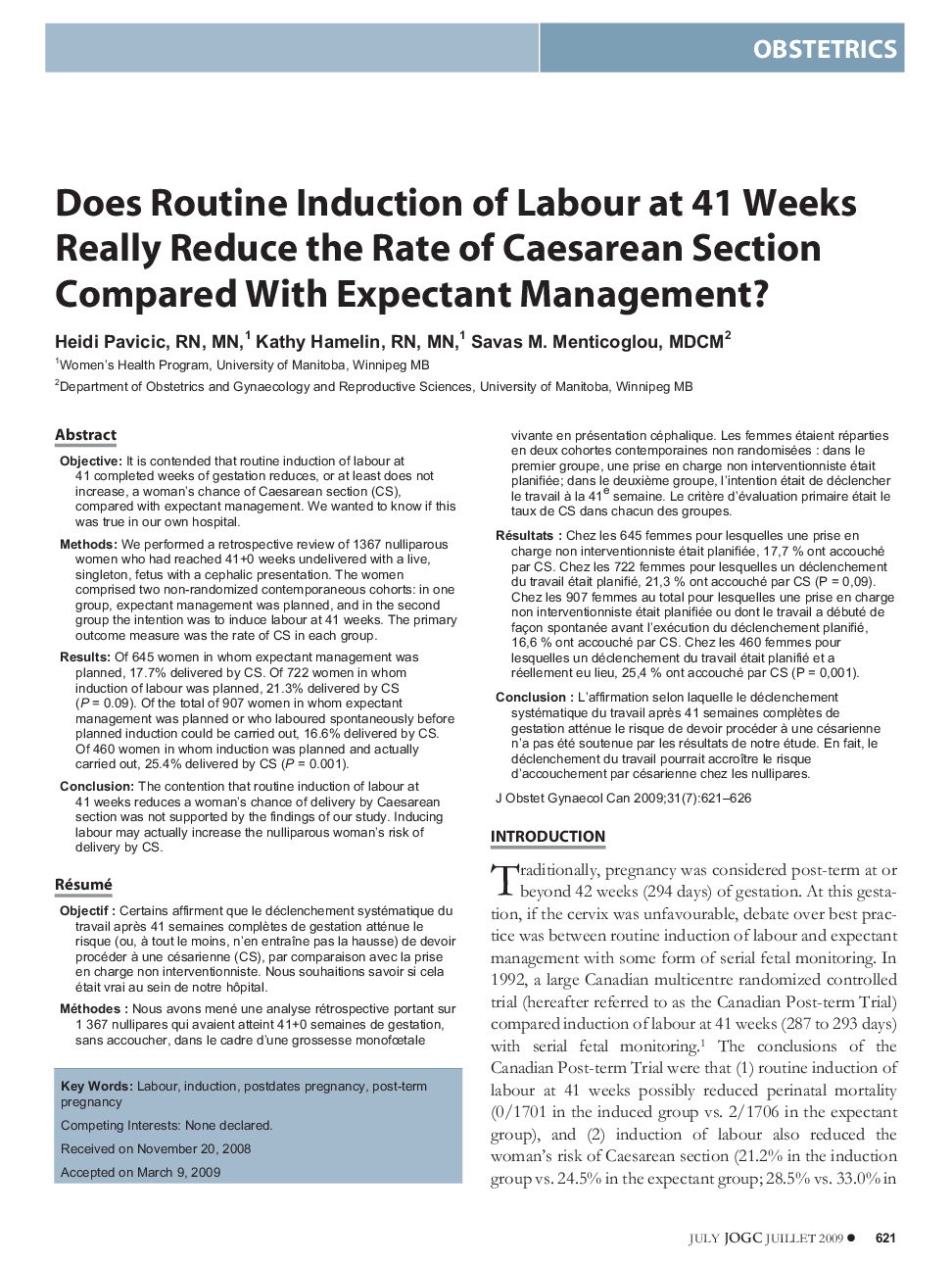 Does Routine Induction of Labour at 41 Weeks Really Reduce the Rate of Caesarean Section Compared With Expectant Management?