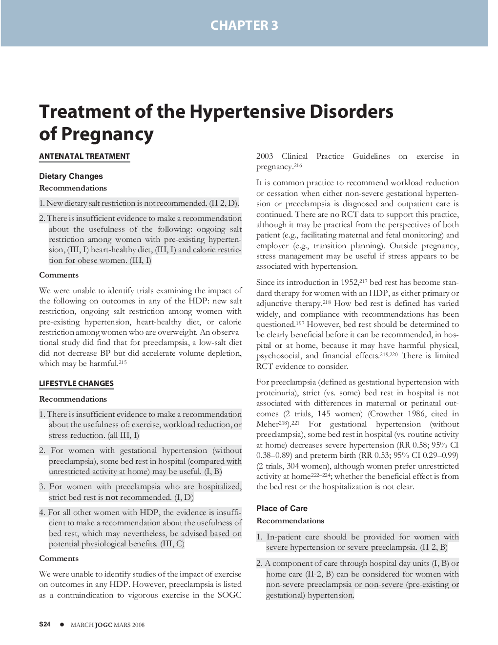 Treatment of the Hypertensive Disorders of Pregnancy