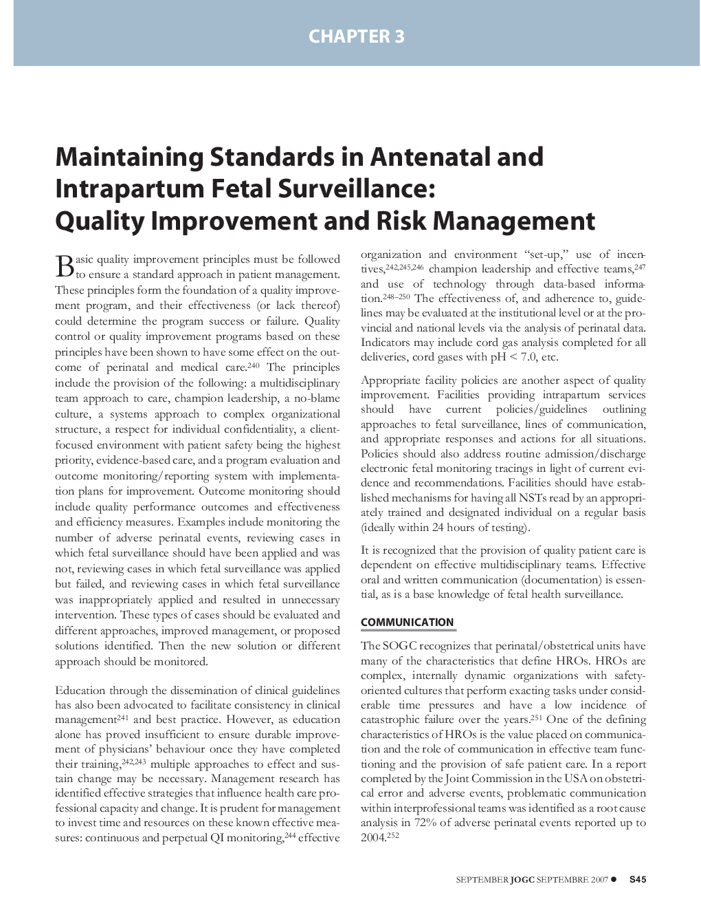 Maintaining Standards in Antenatal and Intrapartum Fetal Surveillance: Quality Improvement and Risk Management